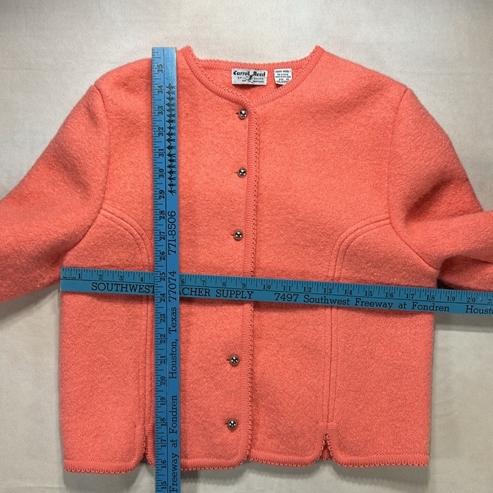 Carroll Reed Ski Shops New Hampshire Peach Wool Cardigan - Picture 6 of 11